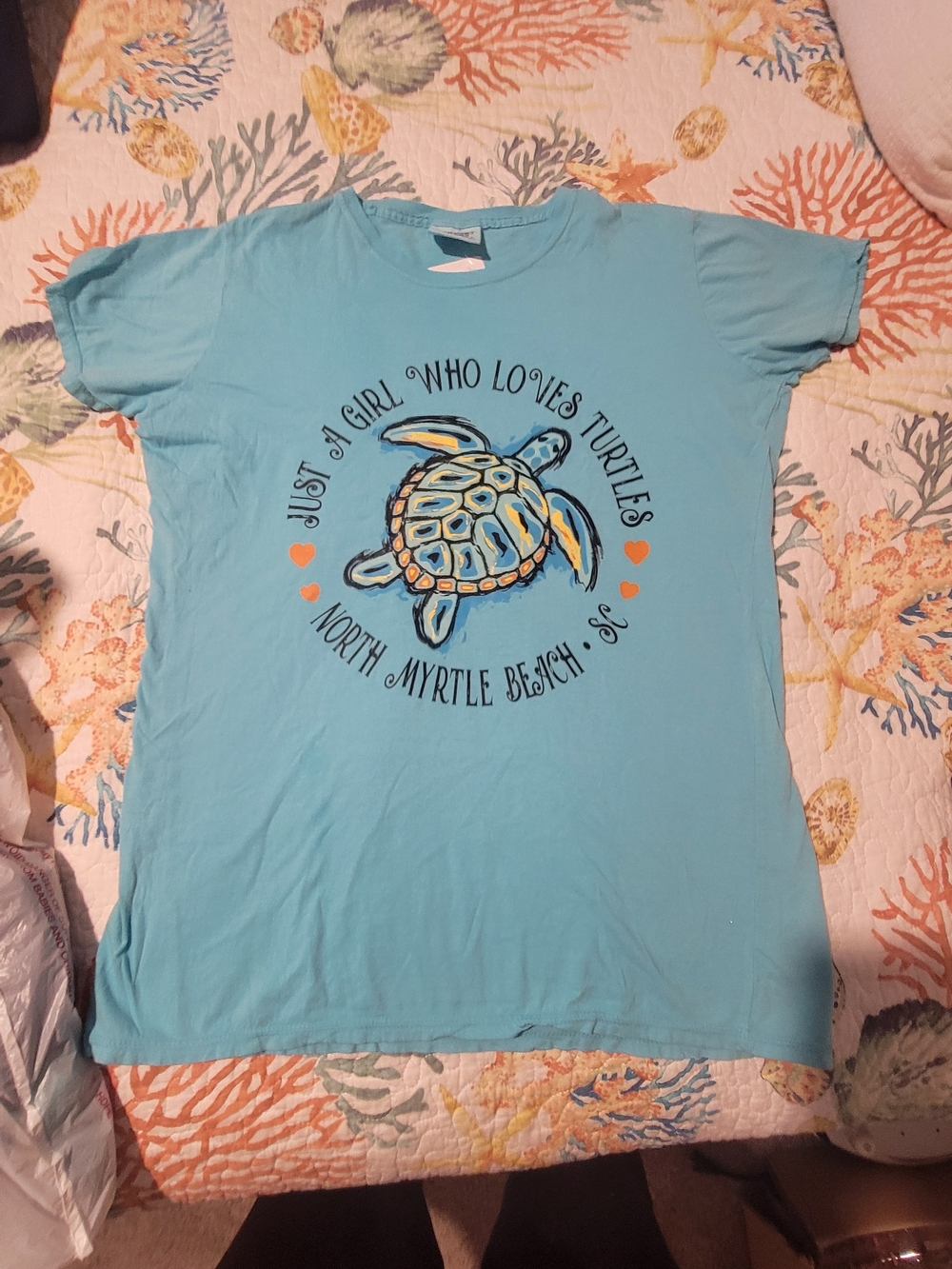 Sea Turtle Graphic Tee - Light Blue